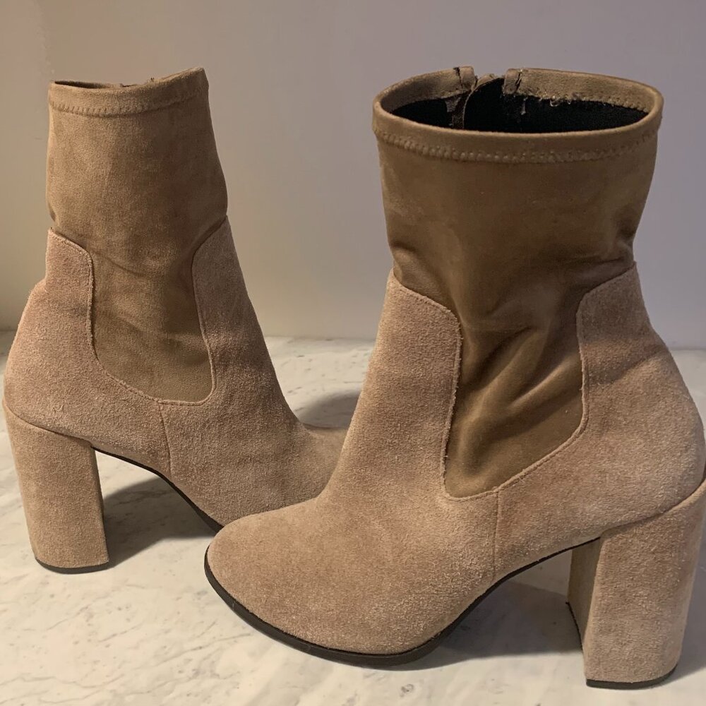 Chinese Laundry Size 9.5 Mid-calf boots, Tan Faux Suede